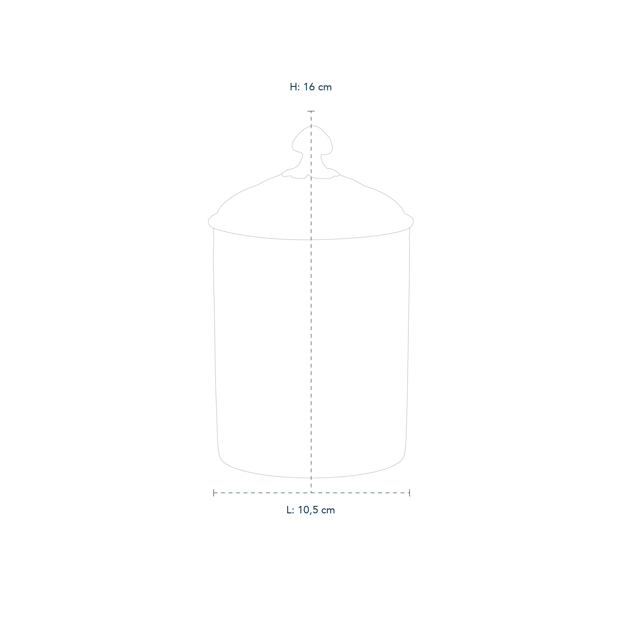 Line Drawing of Star Fluted Jar with Lid 16cm